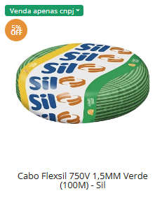 Fios e cabos elétricos cabo sil verde