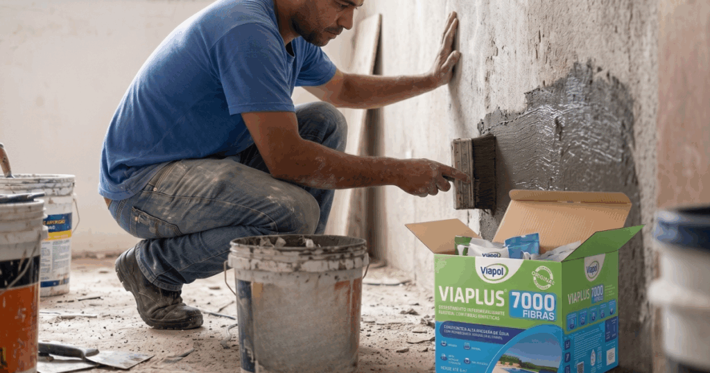Aplicação de demãos do Viaplus 7000